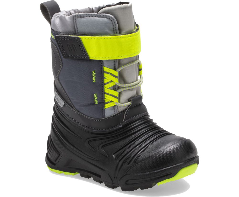 Merrell Boots Black/Grey/Green - Snow Quest Lite 2.0 Waterproof Jr. - Kids 26GOMYPVZ